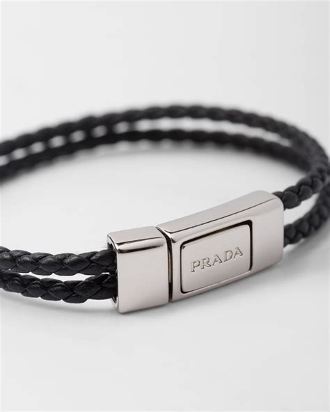 prada leather bracelet womens|prada braided nappa leather bracelet.